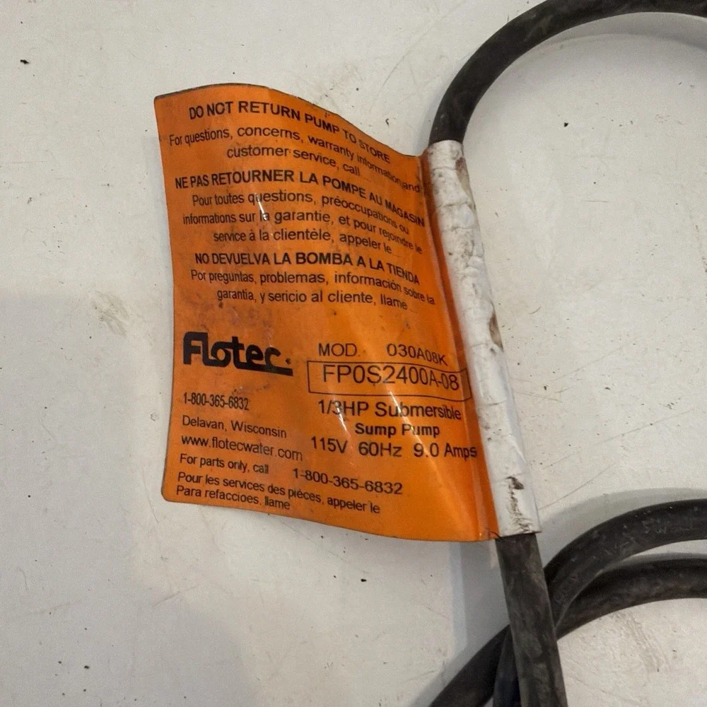 FLOTEC Automatic Submersible Sump Pump 1/3 HP - FP0S2400A-08
